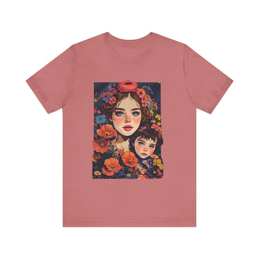 Floral Art Unisex Jersey Tee - Mothers and Daughters Design