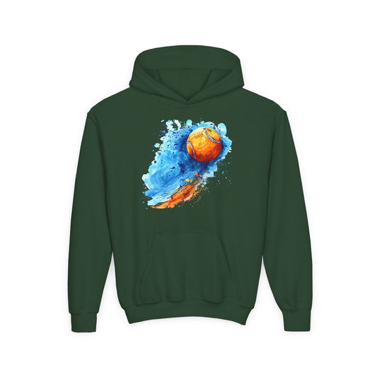 Youth Tennis Splash Hoodie - Colorful Sports Sweatshirt for Young Athletes