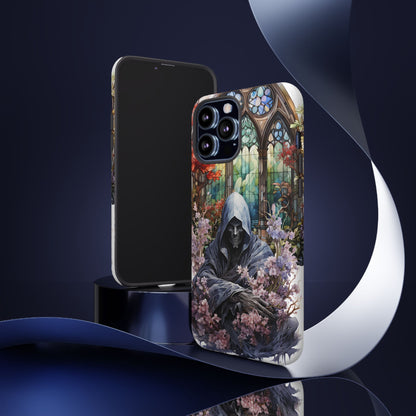 Gothic Floral iPhone Case - Tough Cases with Dark Aesthetic Design