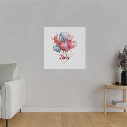 Baby Balloon Canvas Art - Colorful Nursery Decor