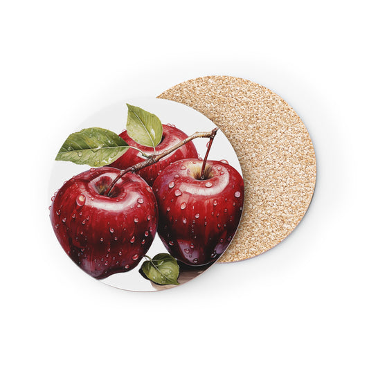 Red Apple Coasters - Rustic Kitchen Decor for Home and Events