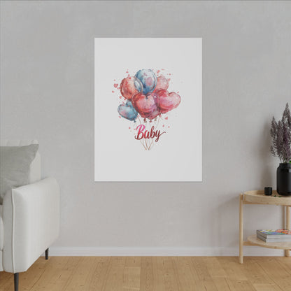 Baby Balloon Canvas Art - Colorful Nursery Decor