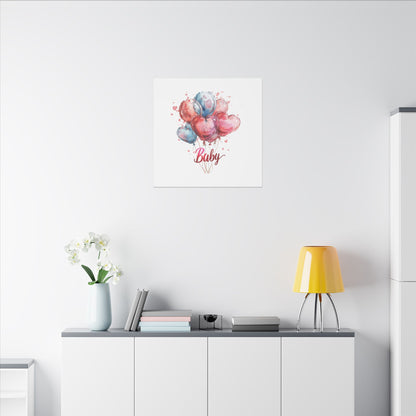 Baby Balloon Canvas Art - Colorful Nursery Decor