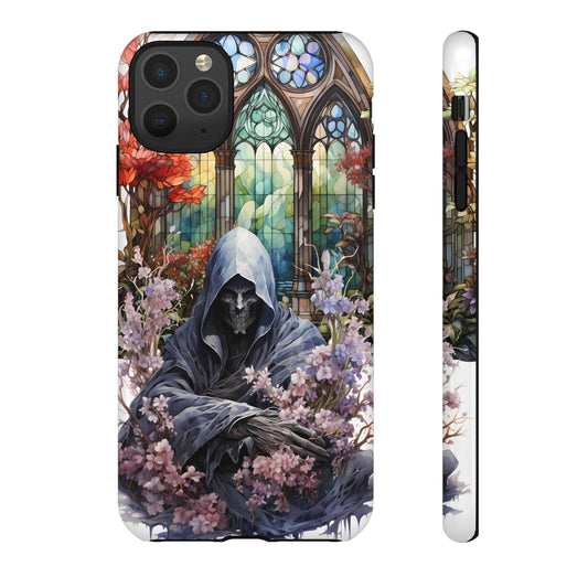 Gothic Floral iPhone Case - Tough Cases with Dark Aesthetic Design