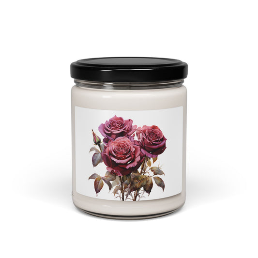 Rose Scented Soy Candle - 9oz | Elegant Floral Aroma for Relaxation and Home Decor