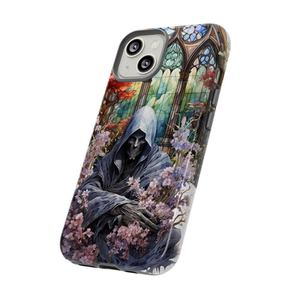 Gothic Floral iPhone Case - Tough Cases with Dark Aesthetic Design